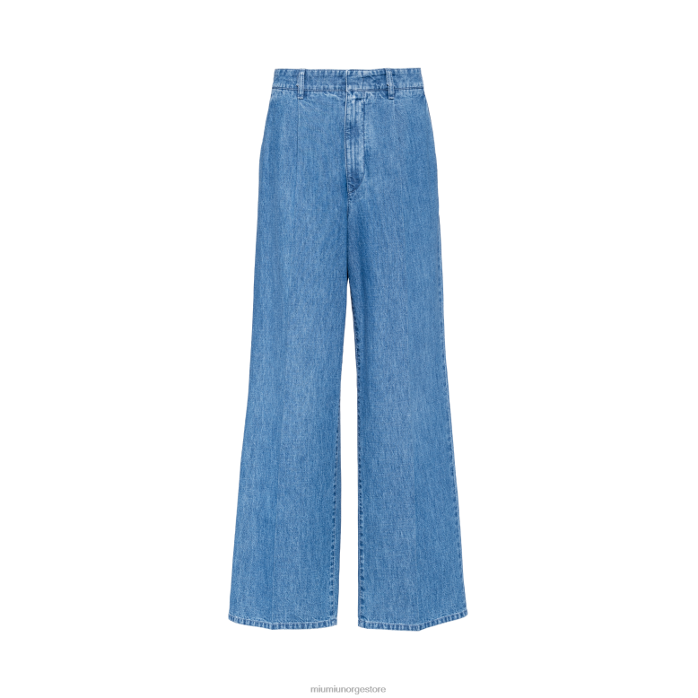 chambray denimbukser Miu Miu safirblå 4R2LJ934 klar til å ha på
