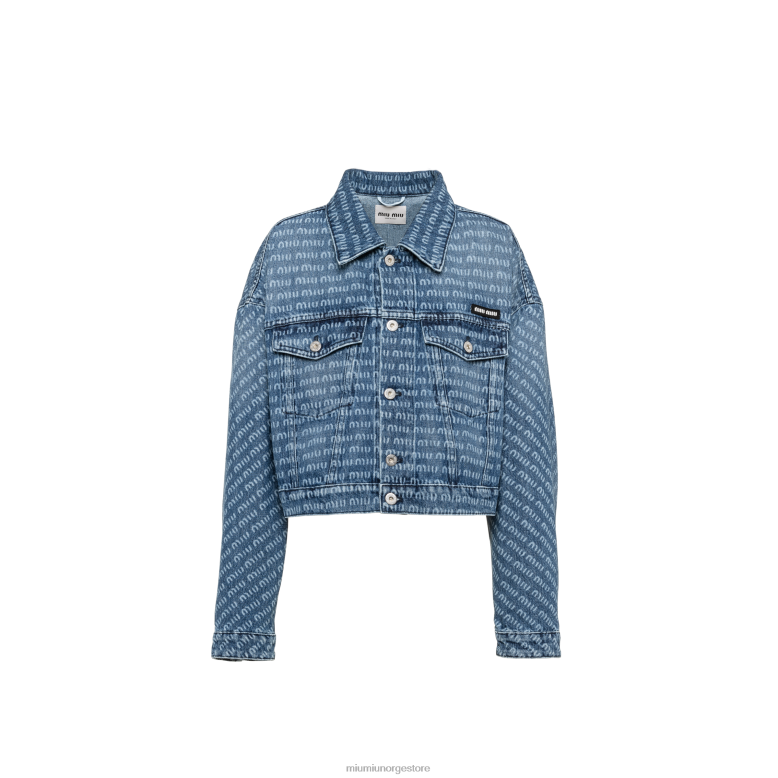 denim blouson jakke Miu Miu marinen 4R2LJ469 klar til å ha på