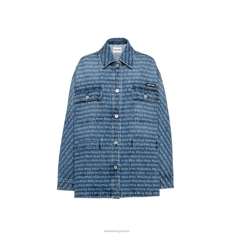 denim blouson jakke Miu Miu marinen 4R2LJ470 klar til å ha på