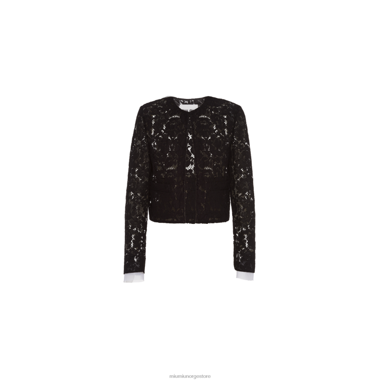 enkeltspent blondejakke Miu Miu svart 4R2LJ493 klar til å ha på