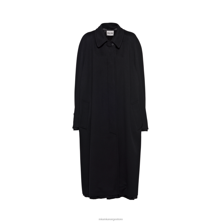 enkeltspent velurkåpe Miu Miu svart 4R2LJ497 klar til å ha på