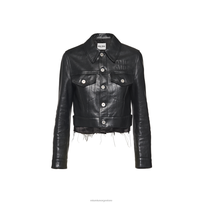 skinnjakke Miu Miu svart 4R2LJ494 klar til å ha på