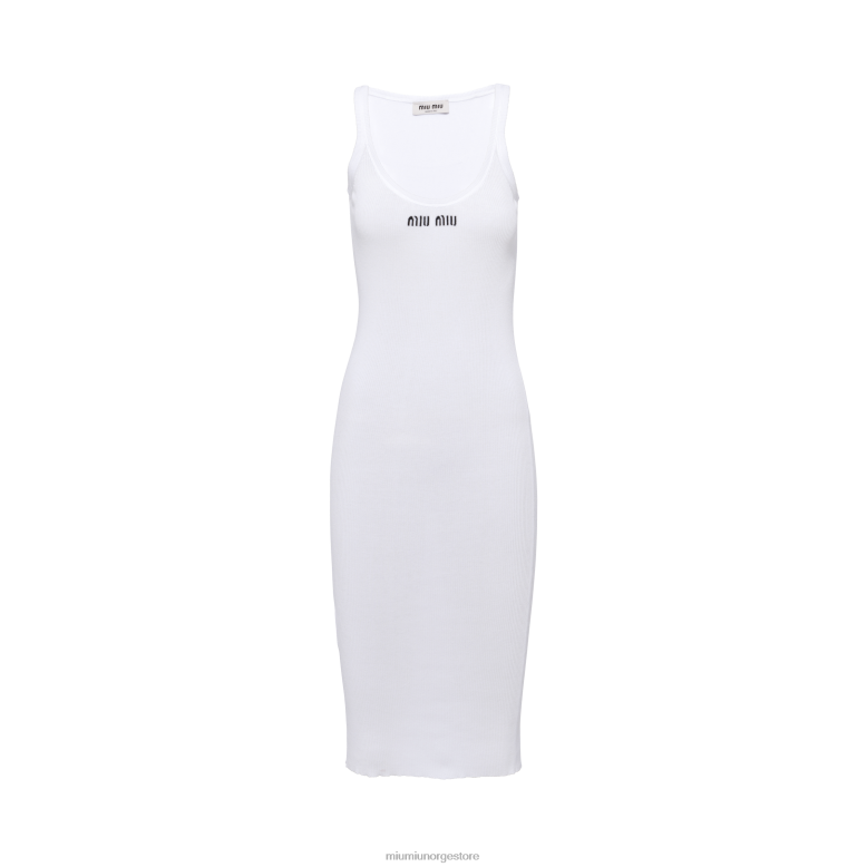 bomullskjole Miu Miu hvit 4R2LJ376 klar til å ha på