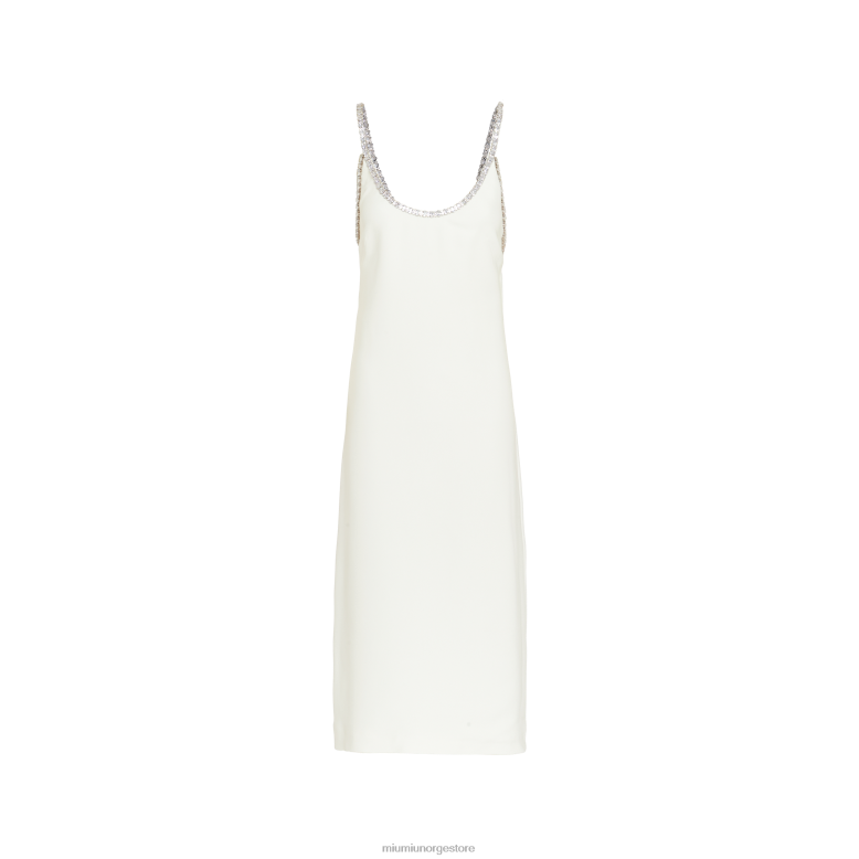 brodert cady kjole Miu Miu hvit 4R2LJ449 klar til å ha på