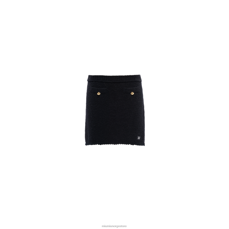 boucle miniskjørt Miu Miu svart 4R2LJ804 klar til å ha på