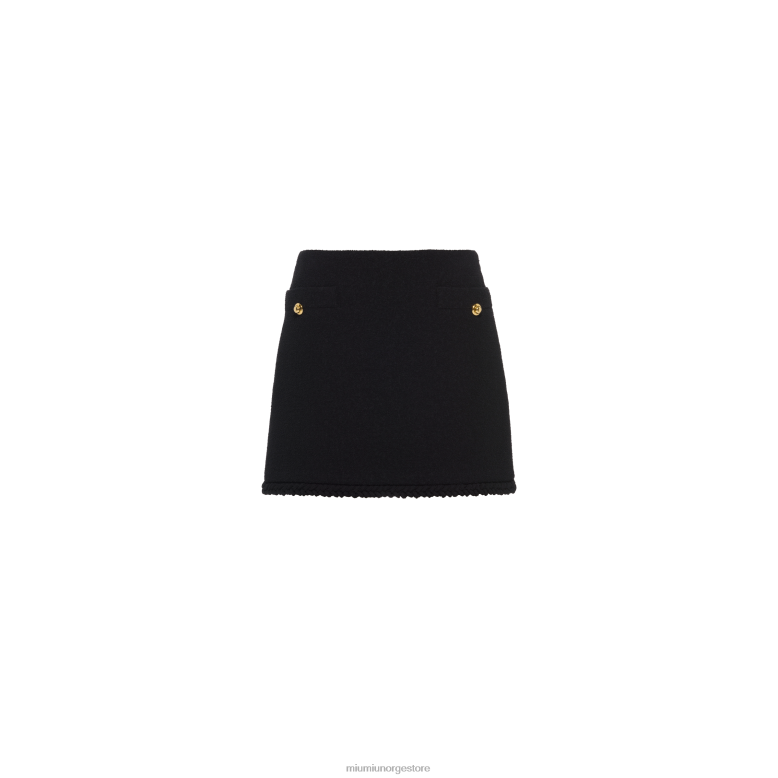 boucle miniskjørt Miu Miu svart 4R2LJ884 klar til å ha på