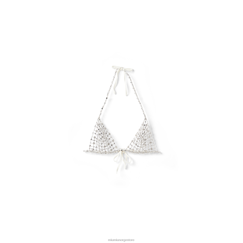 brodert heklet topp Miu Miu hvit 4R2LJ574 klar til å ha på