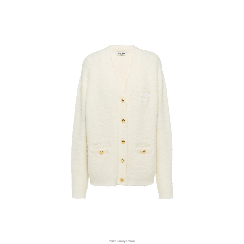 boucle cardigan Miu Miu hvit 4R2LJ774 klar til å ha på