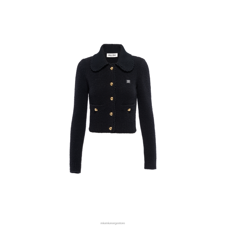 boucle cropped cardigan Miu Miu svart 4R2LJ803 klar til å ha på