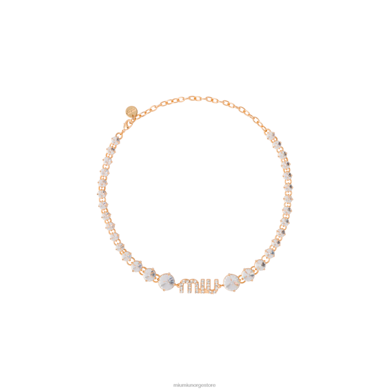 krystall halskjede Miu Miu gull 4R2LJ1367 juveler