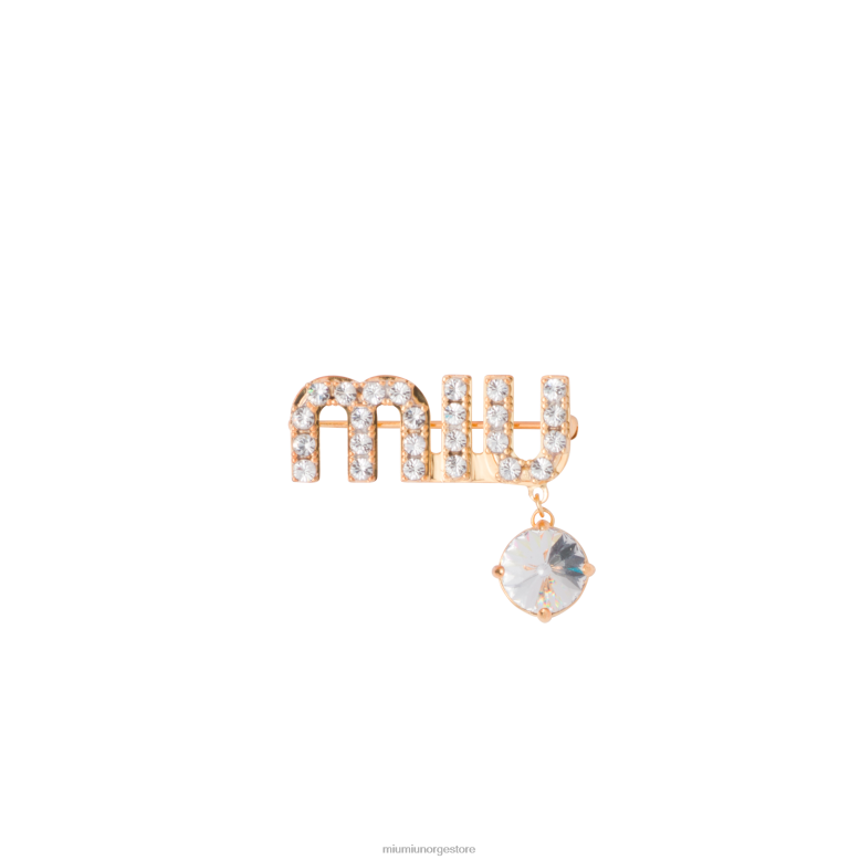 brosje med krystallanheng Miu Miu gull 4R2LJ1392 juveler