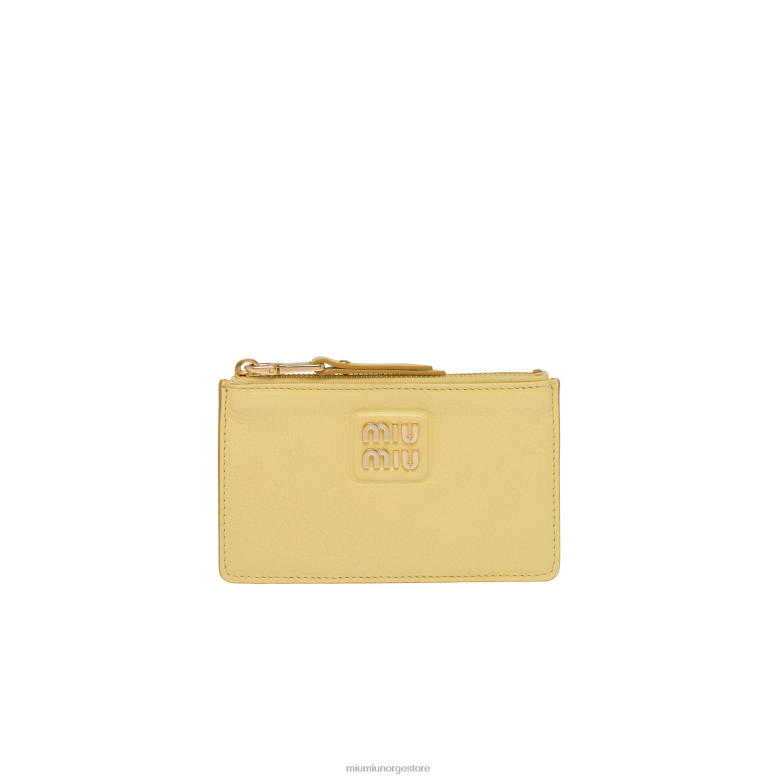 madras konvoluttlommebok i skinn Miu Miu sitrongul 4R2LJ1054 samling