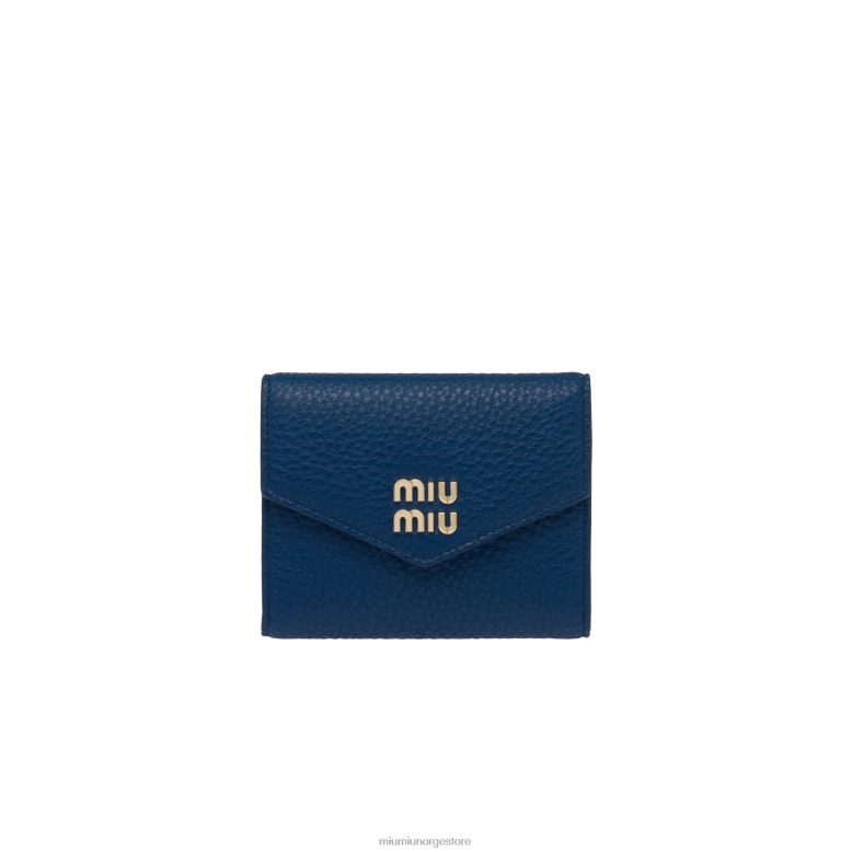 liten lommebok i skinn Miu Miu bluette 4R2LJ1081 samling
