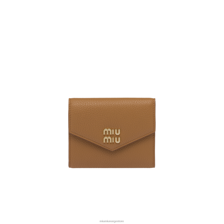 liten lommebok i skinn Miu Miu karamell 4R2LJ1082 samling