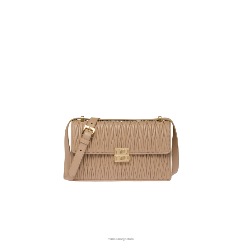 matelass nappa skinnveske Miu Miu sandbeige 4R2LJ76 samling