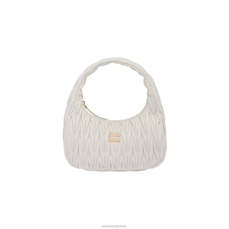 wander matelass nappa skinn hobo bag Miu Miu hvit 4R2LJ32 samling