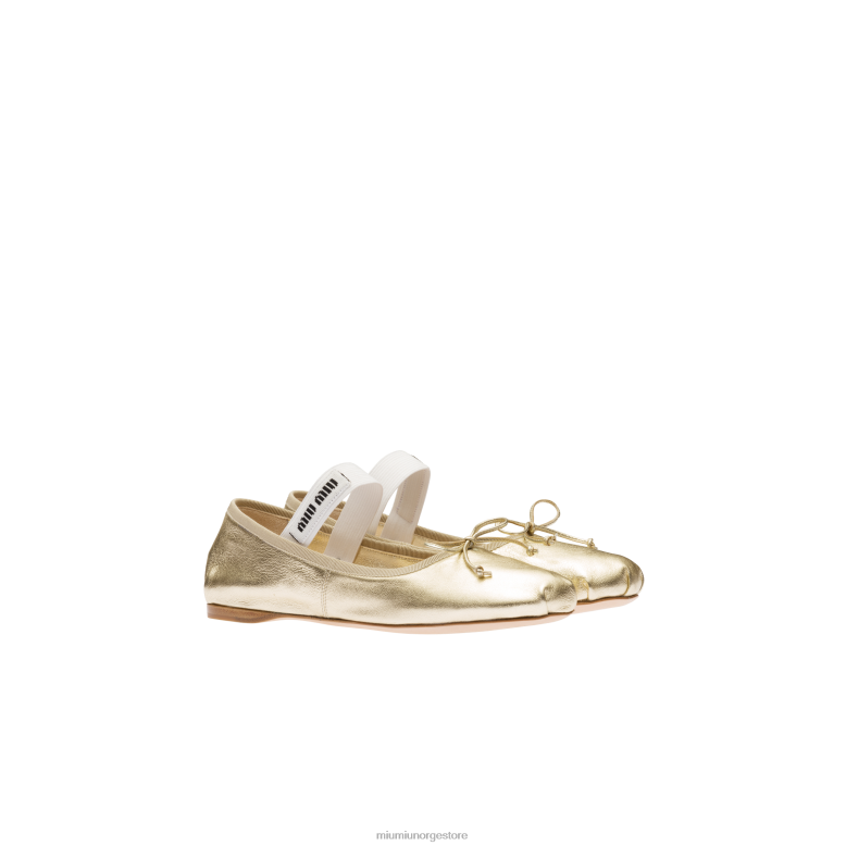ballerinaer i mordore nappa skinn Miu Miu pyritt 4R2LJ276 sko
