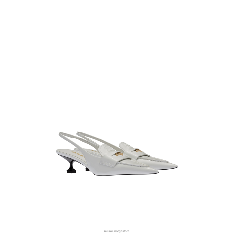penny loafers i lær med hæl Miu Miu hvit 4R2LJ316 sko