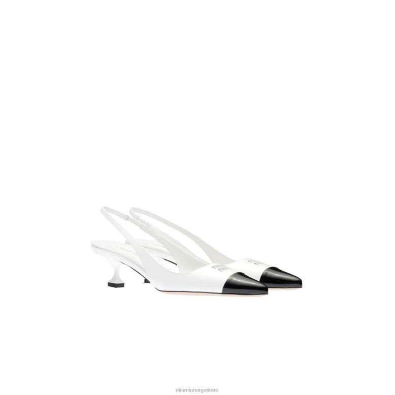 lakkpumpe Miu Miu hvit svart 4R2LJ181 sko