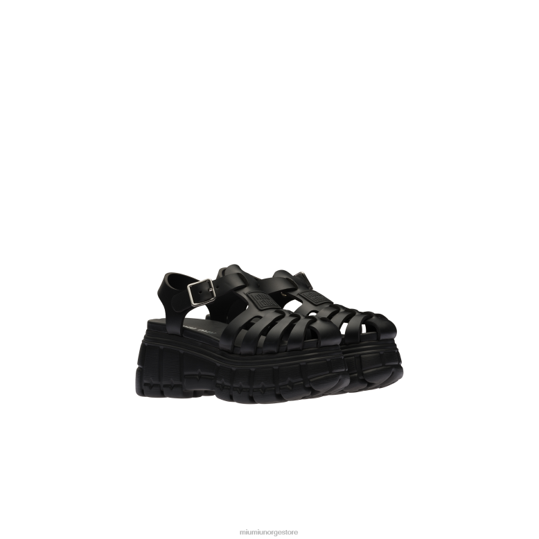 eva plattformsandaler Miu Miu svart 4R2LJ251 sko