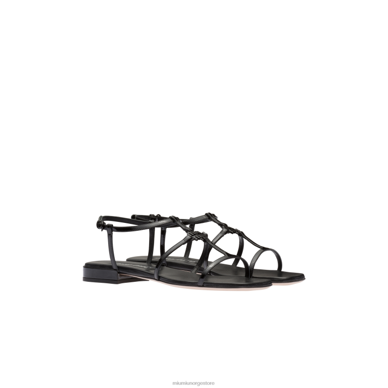 lakksandaler Miu Miu svart 4R2LJ209 sko