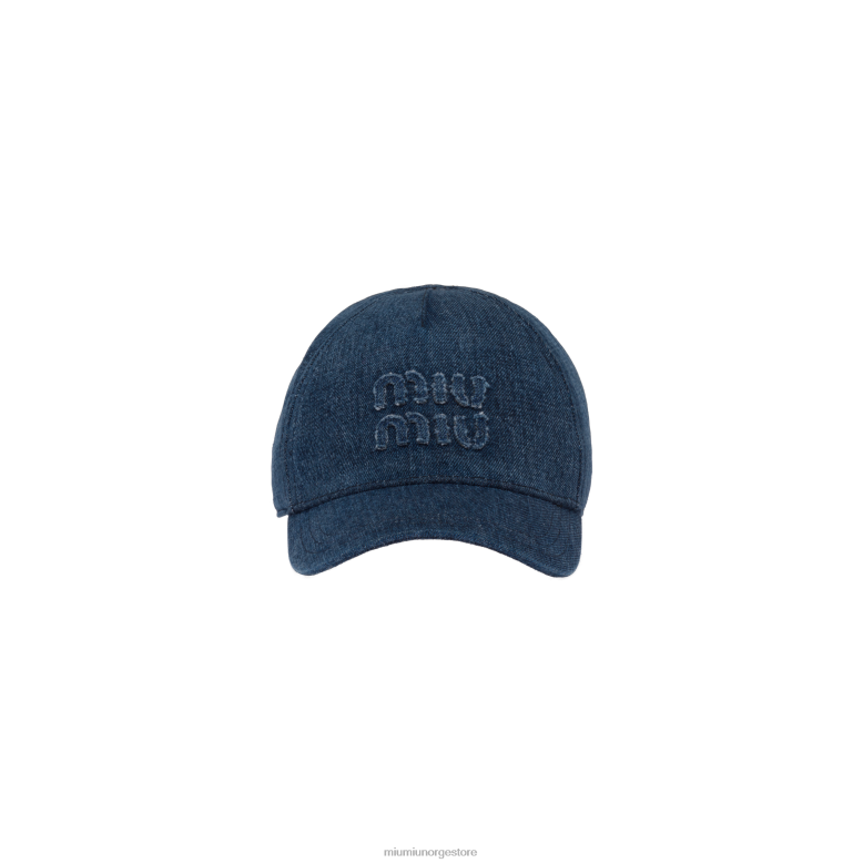 denim baseballcaps Miu Miu marinen 4R2LJ1220 tilbehør