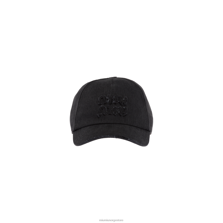 denim baseballcaps Miu Miu svart 4R2LJ1221 tilbehør