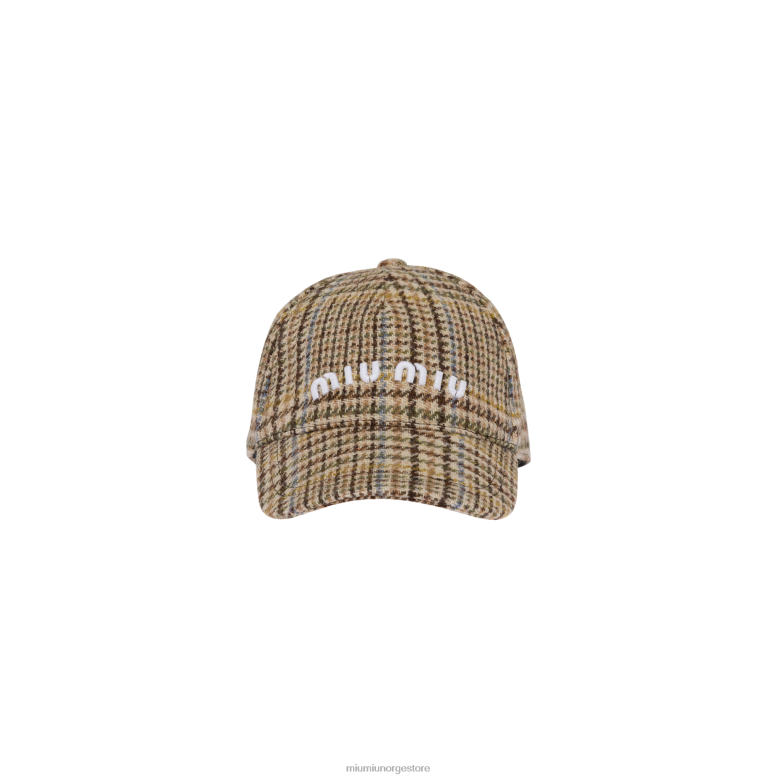 pledd baseballcaps i shetland ull Miu Miu kakao brun 4R2LJ1190 tilbehør