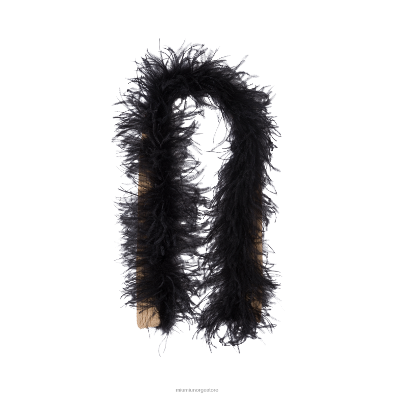 kashmirskjerf med fjær Miu Miu albino hvit 4R2LJ1230 tilbehør