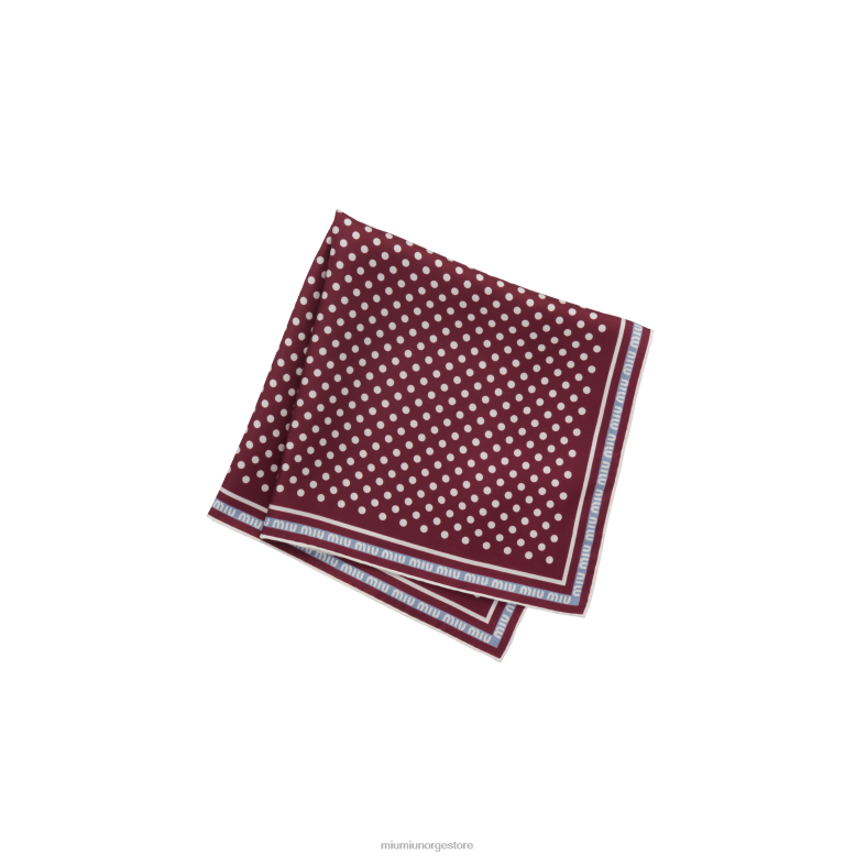 trykt twill skjerf Miu Miu amaranth rød/kornblomst 4R2LJ1236 tilbehør