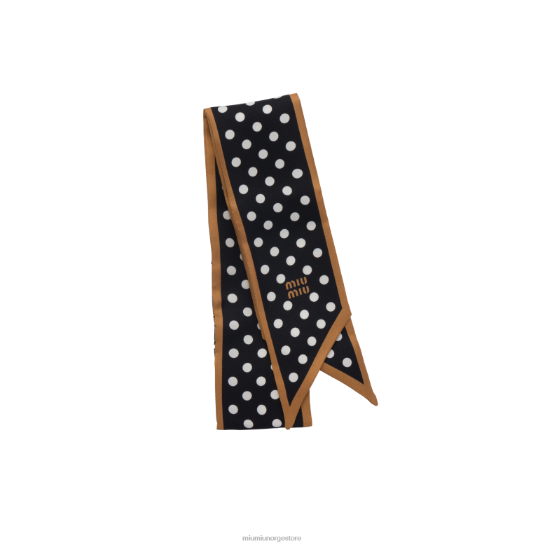 trykt twill skjerf Miu Miu sort/karamell 4R2LJ1233 tilbehør